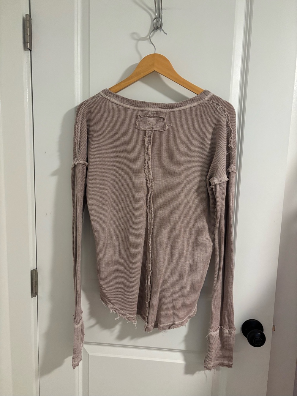 FREE PEOPLE We The Free Sail Away Long-Sleeve Cotton T-Shirt Flannel Small - Picture 9 of 9